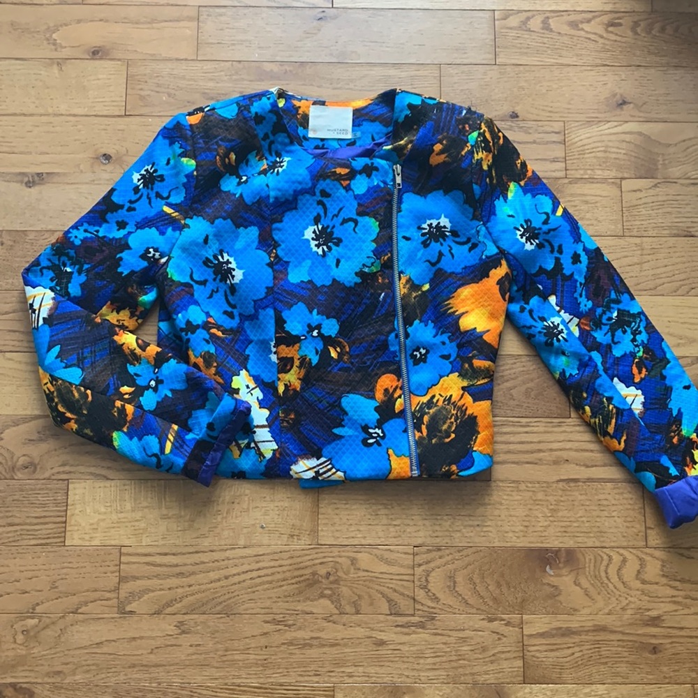 MUSTARD SEED Bright Floral Cropped Blazer